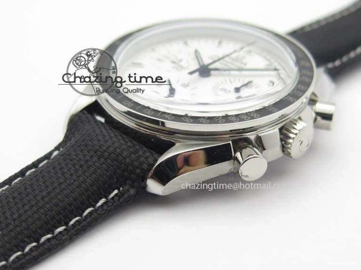 1229 TimelessDesign Speedmaster JHF SS Snoopy Award 45th Anniversary White Dial On Black Nylon Strap 8209
